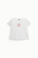 Short-sleeved t-shirt with embroidered wording