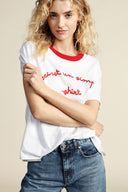 T-shirt relaxed fit with front print and contrast trim