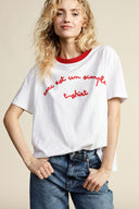 T-shirt relaxed fit with front print and contrast trim