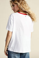 T-shirt relaxed fit with front print and contrast trim