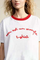 T-shirt relaxed fit with front print and contrast trim
