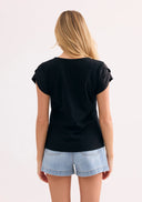 Elegant openwork collar shirt
