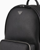 ASV regenerated Saffiano leather round backpack with eagle plate