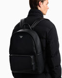 ASV regenerated Saffiano leather round backpack with eagle plate