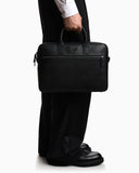 ASV regenerated Saffiano leather business bag with eagle plate