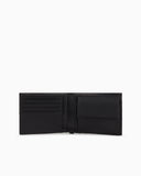 ASV regenerated Saffiano leather coin-pocket wallet with eagle plate