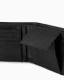 ASV regenerated Saffiano leather coin-pocket wallet with eagle plate