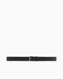 Tumbled-leather belt with oversized logo lettering